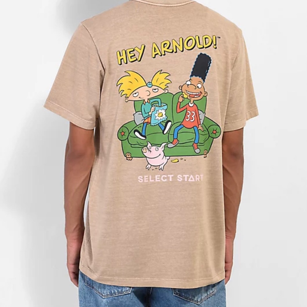 Select start x Nickelodeon Hey Arnold! Brown Graphic Tshirt size L